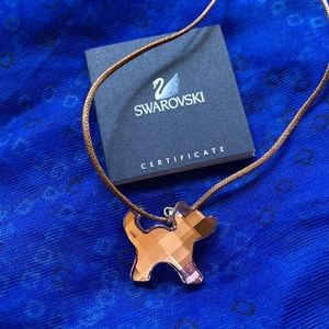 Swarovski Crystal Pink Cat Necklace